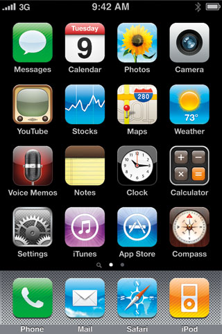 First generation iPhone home screen